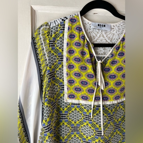 MSGM Silk Peasant Blouse IT 42 or US 6 - Picture 5 of 10
